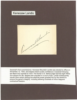 Kenesaw Mountain Landis Signed Cut (JSA)